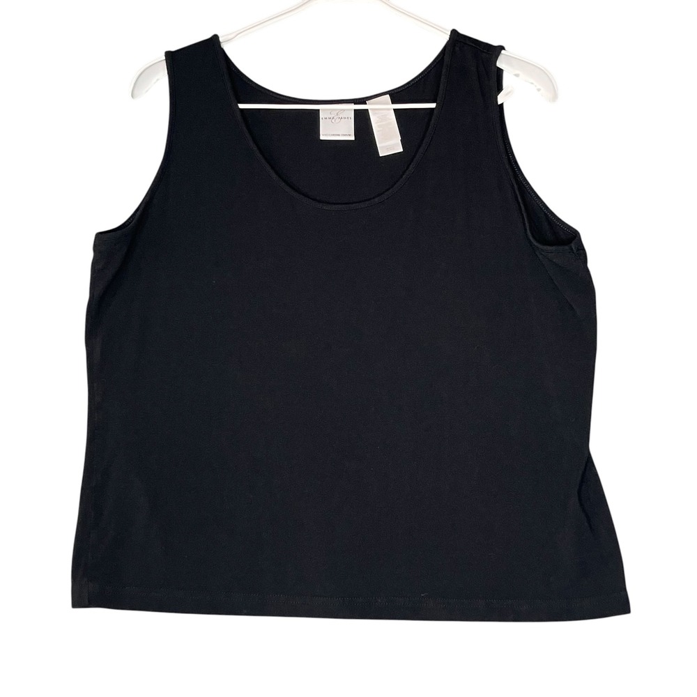 Emma James Tank Top Womens XL Black Sleeveless Scoop Neck Basic Layering